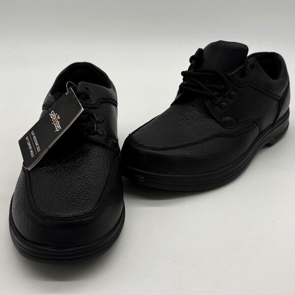 Safe T Step Work Shoes Mens 9 Black Lace Up Slip Resistant Sole Comfort 137916 - Picture 1 of 10